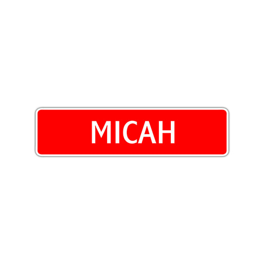 Micah Street Sign Children Name Room Plate