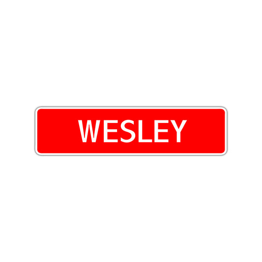 Wesley Street Sign Children Name Room Plate