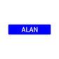 Alan Street Sign Children Name Room Plate