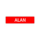 Alan Street Sign Children Name Room Plate
