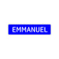 Emmanuel Street Sign Children Name Room Plate