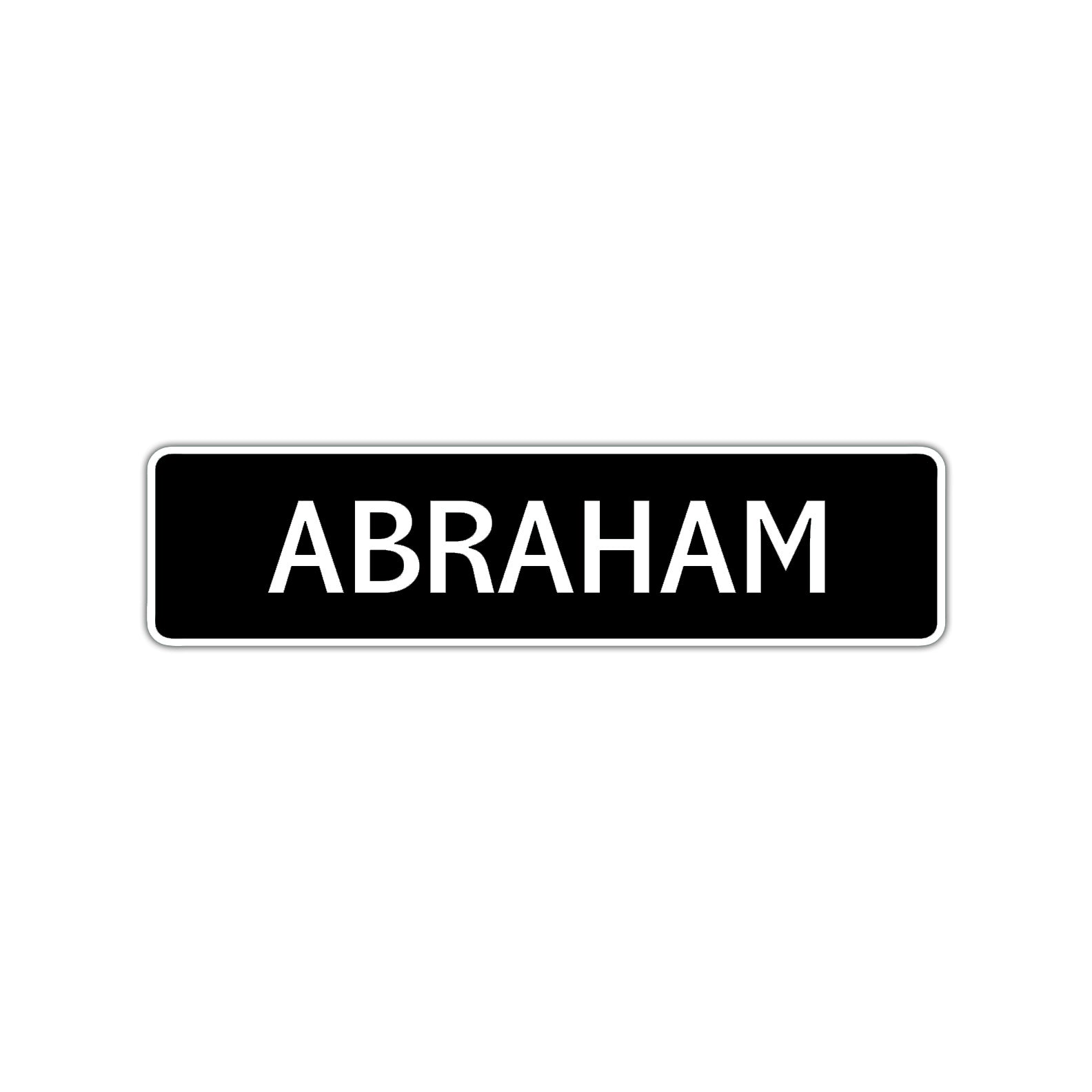 Abraham Street Sign Children Name Room Plate