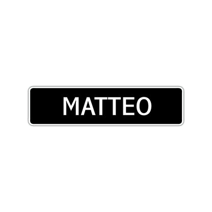 Matteo Street Sign Children Name Room Plate