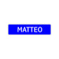 Matteo Street Sign Children Name Room Plate
