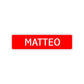 Matteo Street Sign Children Name Room Plate