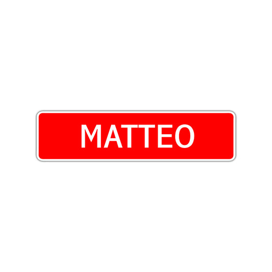 Matteo Street Sign Children Name Room Plate