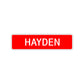 Hayden Street Sign Children Name Room Plate