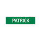 Patrick Street Sign Children Name Room Plate
