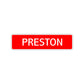 Preston Street Sign Children Name Room Plate