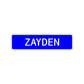 Zayden Street Sign Children Name Room Plate