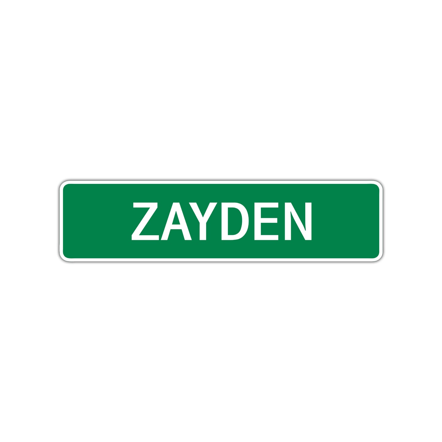 Zayden Street Sign Children Name Room Plate