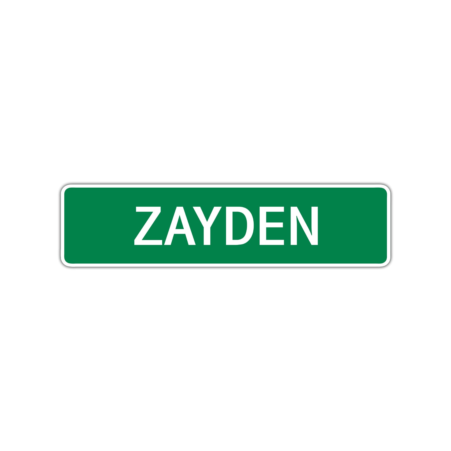 Zayden Street Sign Children Name Room Plate