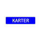 Karter Street Sign Children Name Room Plate