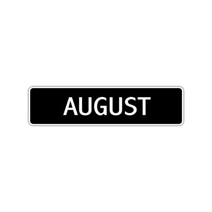 August Street Sign Children Name Room Plate