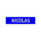 Nicolas Street Sign Children Name Room Plate