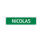Nicolas Street Sign Children Name Room Plate