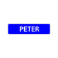 Peter Street Sign Children Name Room Plate