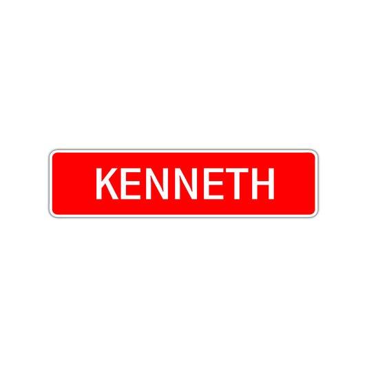 Kenneth Street Sign Children Name Room Plate