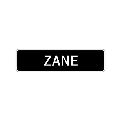 Zane Street Sign Children Name Room Plate