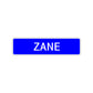 Zane Street Sign Children Name Room Plate