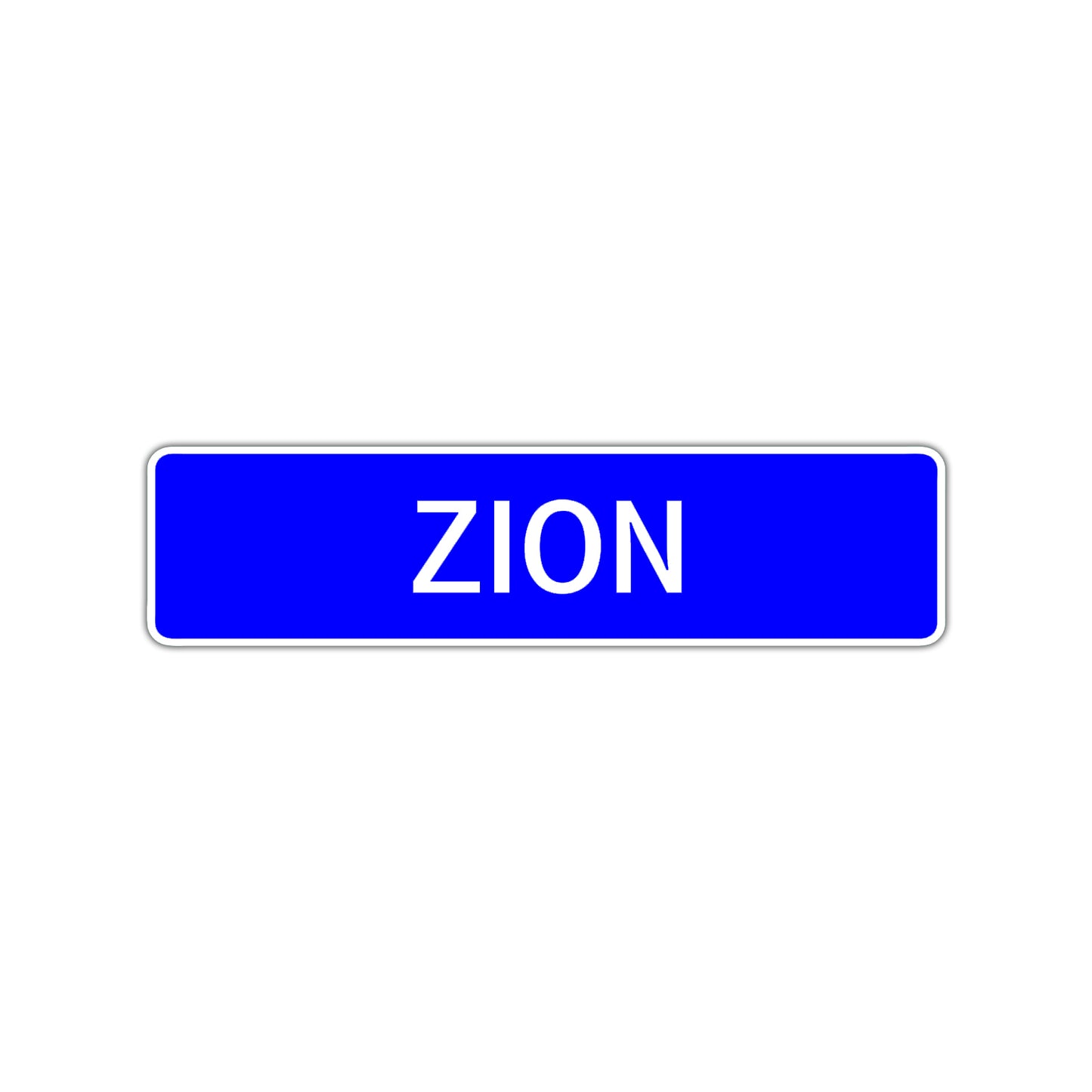 Zion Street Sign Children Name Room Plate