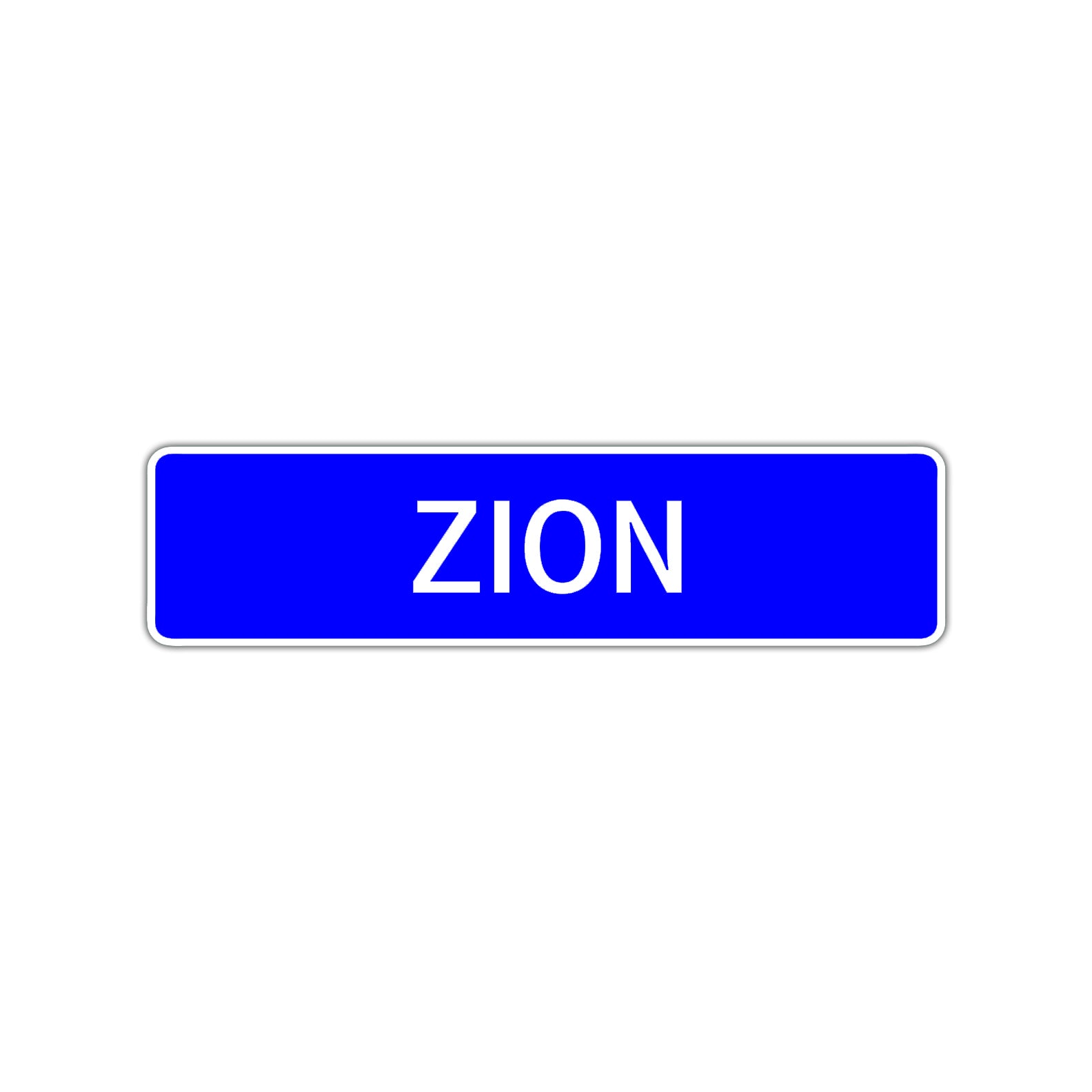 Zion Street Sign Children Name Room Plate