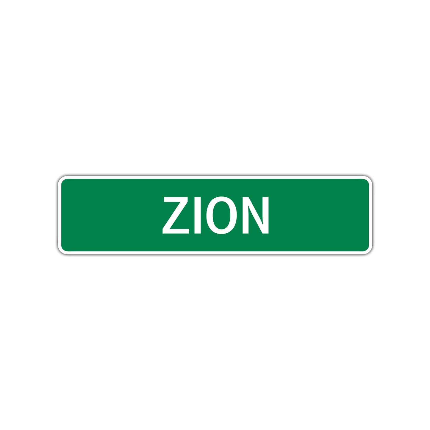 Zion Street Sign Children Name Room Plate