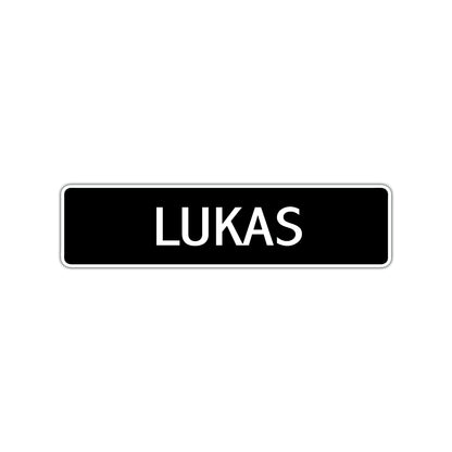 Lukas Street Sign Children Name Room Plate