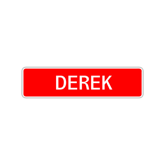 Derek Street Sign Children Name Room Plate