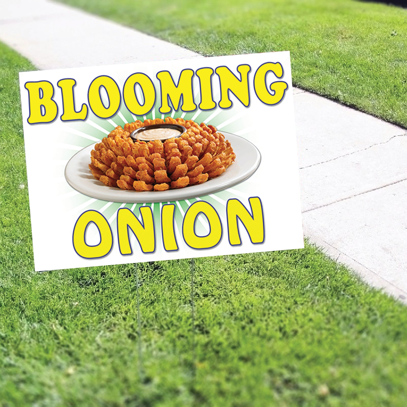 Onions Signage Blooming Onion Coroplast Yard Sign – Sign Fever