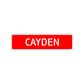 Cayden Street Sign Children Name Room Plate