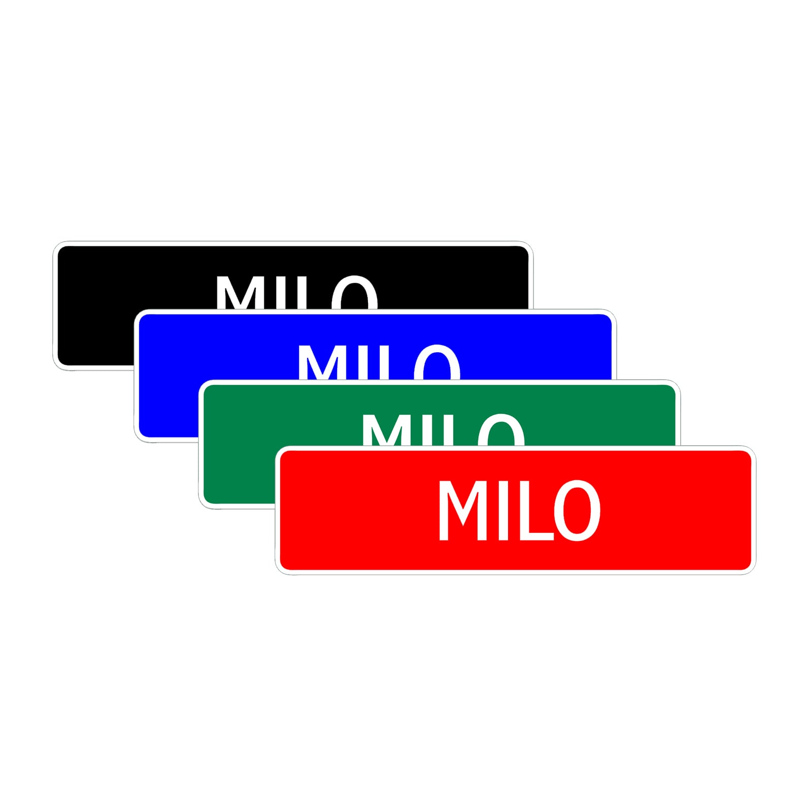 Milo Street Sign Children Name Room Plate