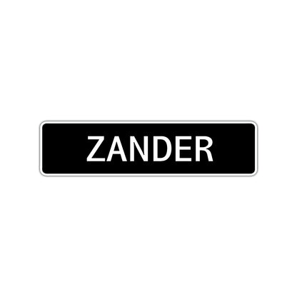 Zander Street Sign Children Name Room Plate