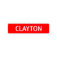 Clayton Street Sign Children Name Room Plate