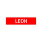 Leon Street Sign Children Name Room Plate