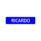 Ricardo Street Sign Children Name Room Plate