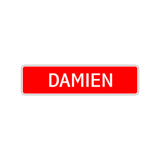 Damien Street Sign Children Name Room Plate