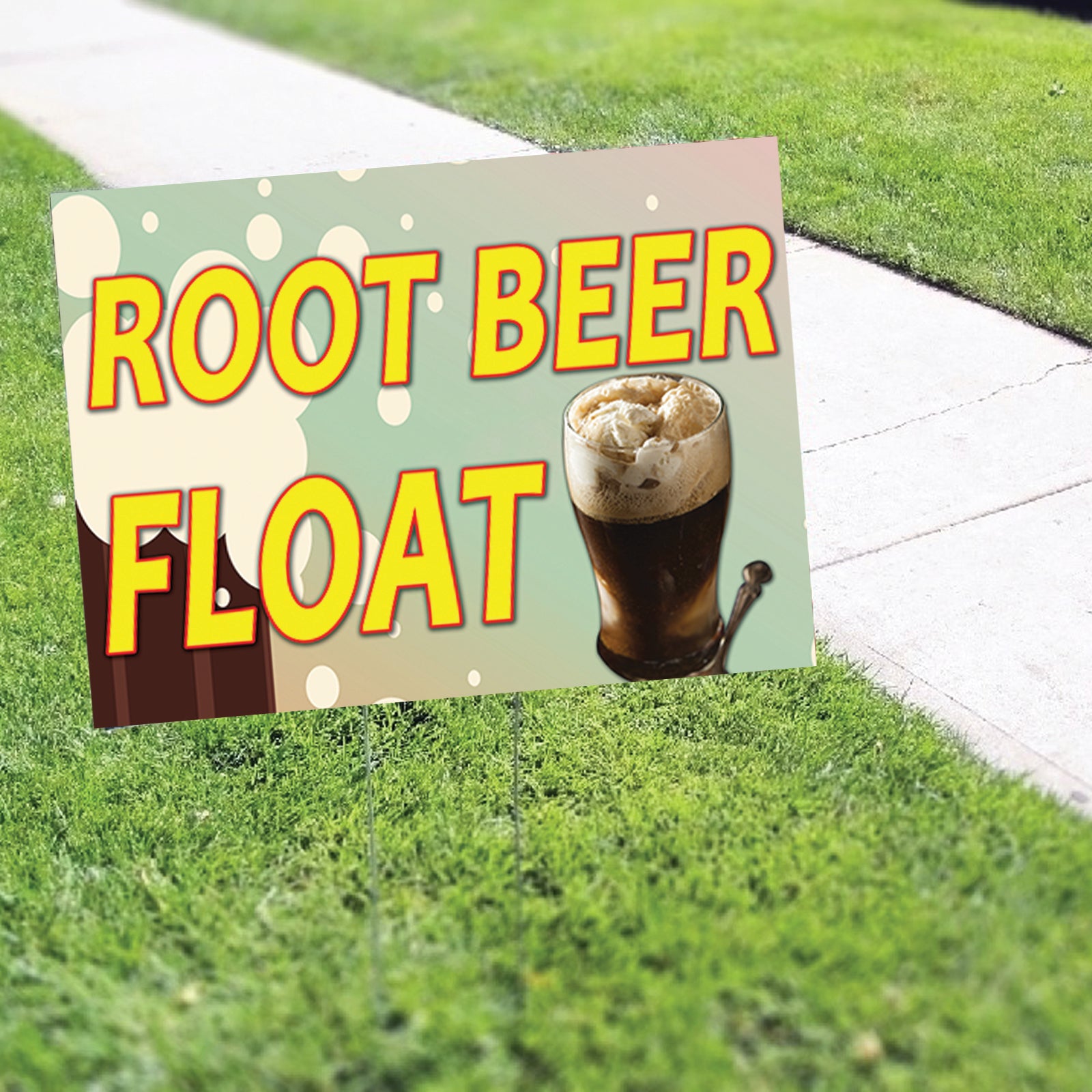 Root Beer Float Coroplast Yard Sign