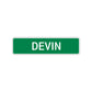 Devin Street Sign Children Name Room Plate