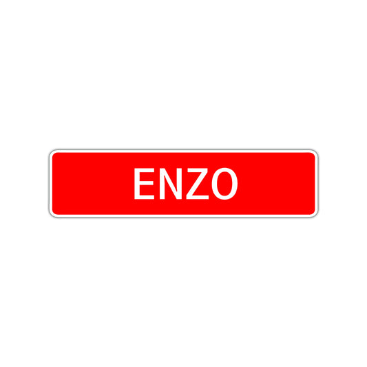Enzo Street Sign Children Name Room Plate