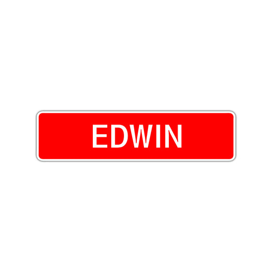 Edwin Street Sign Children Name Room Plate