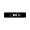 Cohen Street Sign Children Name Room Plate