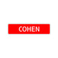 Cohen Street Sign Children Name Room Plate