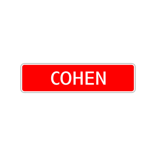 Cohen Street Sign Children Name Room Plate