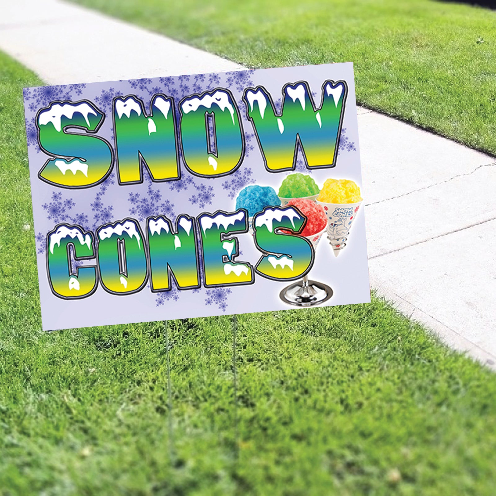 Snow Cones Coroplast Yard Sign