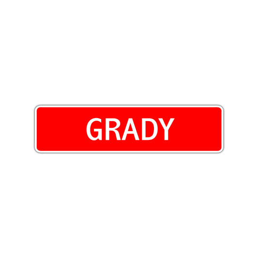 Grady Street Sign Children Name Room Plate