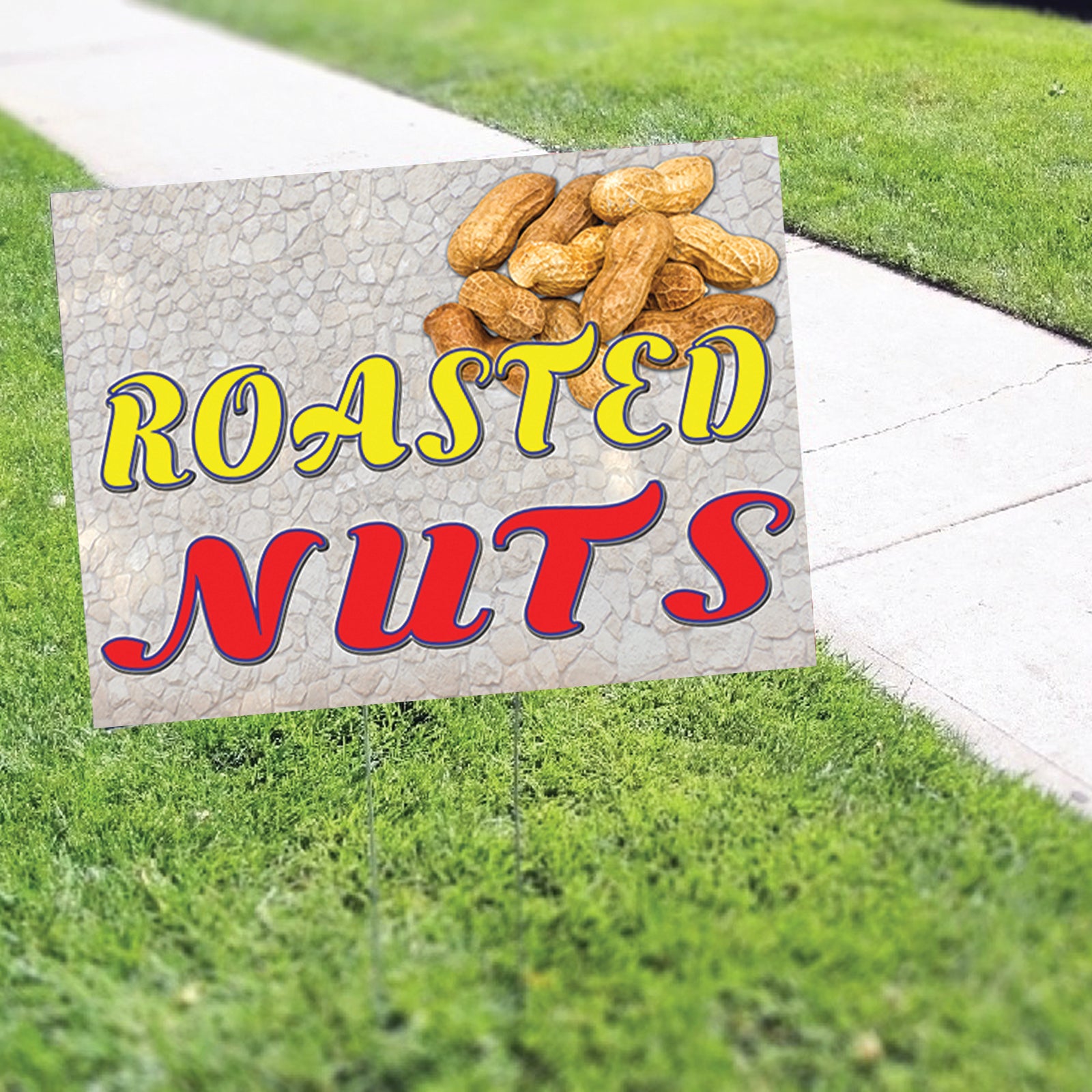 Nuts In Store Sign Roasted Nuts Coroplast Yard Sign – Sign Fever