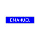 Emanuel Street Sign Children Name Room Plate
