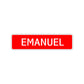 Emanuel Street Sign Children Name Room Plate
