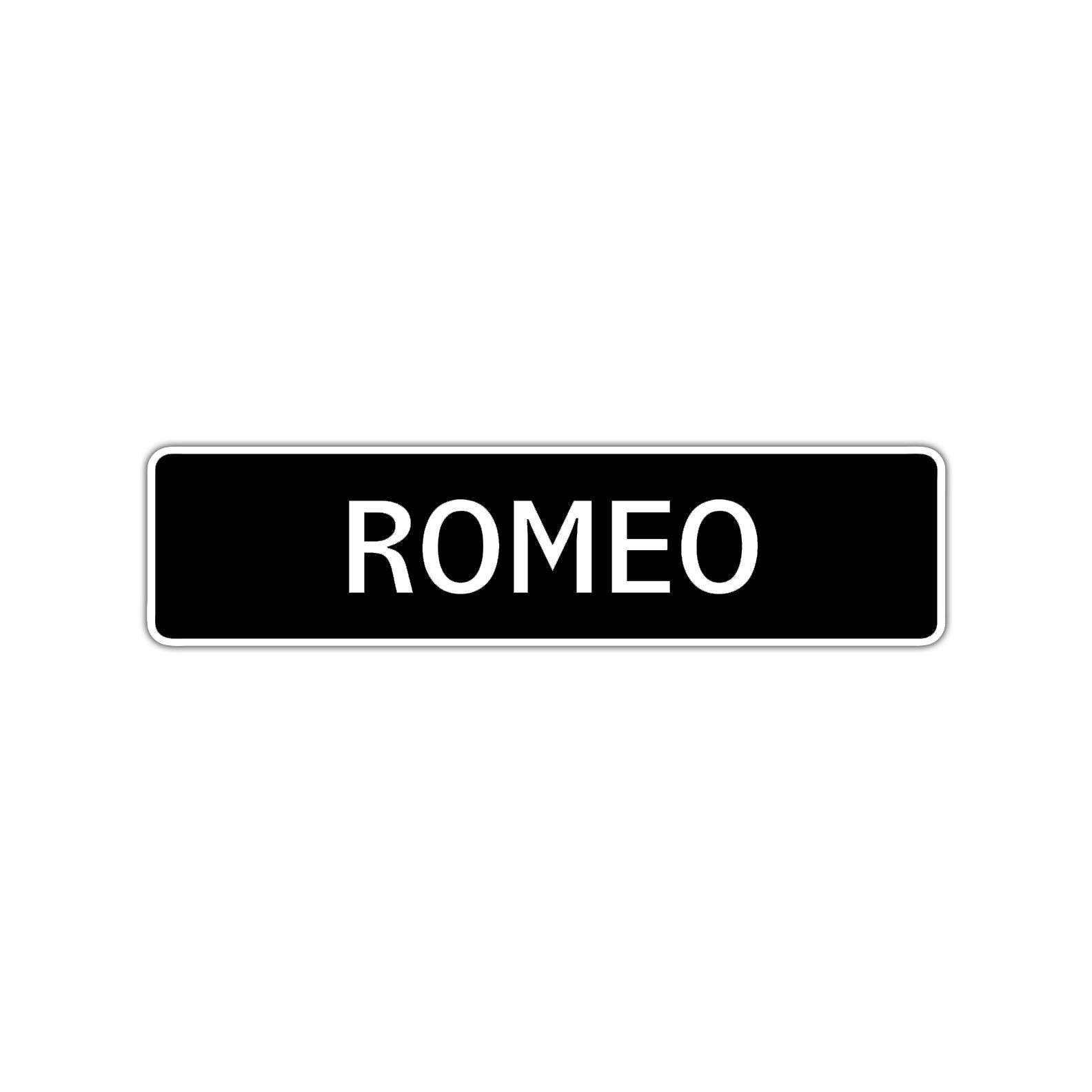 Romeo Street Sign Children Name Room Plate